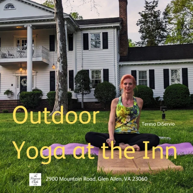 🙌 𝗢𝘂𝘁𝗱𝗼𝗼𝗿 𝗬𝗼𝗴𝗮 𝗥𝗲𝘁𝘂𝗿𝗻𝘀 𝘁𝗼 𝘁𝗵𝗲 𝗩𝗶𝗿𝗴𝗶𝗻𝗶𝗮 𝗖𝗹𝗶𝗳𝗳𝗲 𝗜𝗻𝗻

We're excited to welcome back 𝗢𝘂𝘁𝗱𝗼𝗼𝗿 𝗬𝗼𝗴𝗮 𝗮𝘁 𝘁𝗵𝗲 𝗜𝗻𝗻 starting this 𝗦𝗲𝗽𝘁𝗲𝗺𝗯𝗲𝗿!

Join us 𝗪𝗲𝗱𝗻𝗲𝘀𝗱𝗮𝘆 𝗲𝘃𝗲𝗻𝗶𝗻𝗴𝘀 𝗮𝘁 𝟲:𝟬𝟬 𝗣𝗠 starting 𝗦𝗲𝗽𝘁𝗲𝗺𝗯𝗲𝗿 𝟯𝗿𝗱 on the front lawn of the beautiful @virginiacliffeinn for a 60-minute, 𝗮𝗹𝗹-𝗹𝗲𝘃𝗲𝗹𝘀 𝘆𝗼𝗴𝗮 flow led by the wonderful Teresa DiServio. Whether you're brand new to yoga or a seasoned practitioner, this class is designed for EVERY BODY.

𝗪𝗵𝗮𝘁 𝘁𝗼 𝗕𝗿𝗶𝗻𝗴:

A yoga mat or towel/blanket

A water bottle

Your best calming energy
(Arrive a few minutes early to settle in and soak up the peaceful surroundings.)

𝗖𝗼𝘀𝘁: $10 per class
Teresa accepts: 𝗖𝗮𝘀𝗵, 𝗩𝗲𝗻𝗺𝗼, 𝗖𝗮𝘀𝗵𝗔𝗽𝗽, 𝗣𝗮𝘆𝗣𝗮𝗹, 𝗮𝗻𝗱 𝗭𝗲𝗹𝗹𝗲

Classes are held outdoors, and while we have plenty of space on the lawn, sessions will be postponed in the event of inclement weather. Be sure to follow us for updates each week.

Want to learn more about Teresa?
You can read more about her background and teaching style in our bio links. 
Need to chat? DM @tdiservio7 or email tdiservio7@verizon.net

Come move, breathe, and connect—with yourself and the community—right here on the lawn at 𝗧𝗵𝗲 𝗩𝗶𝗿𝗴𝗶𝗻𝗶𝗮 𝗖𝗹𝗶𝗳𝗳𝗲 𝗜𝗻𝗻 - 𝟮𝟵𝟬𝟬 𝗠𝗼𝘂𝗻𝘁𝗮𝗶𝗻 𝗥𝗼𝗮𝗱, 𝗚𝗹𝗲𝗻 𝗔𝗹𝗹𝗲𝗻, 𝗩𝗮. 𝟮𝟯𝟬𝟲𝟬

#virginiacliffeinn #guidingtreeyoga #rvaevents #rvayoga #weeklyyoga #yogarva #alllevelsyoga #yogaforeverybody #richmondexperience #rvafitness #gooutside #fallvibes #selfcareseason #supportlocalyogis